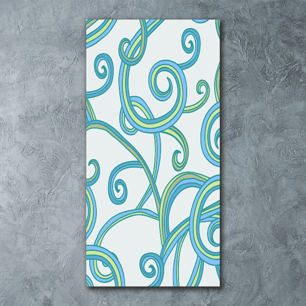 Quadro stampa su vetro acrilico verticale Spirali astratte