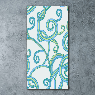 Quadro stampa su vetro acrilico verticale Spirali astratte