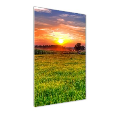Quadro stampa su vetro acrilico verticale Tramonto