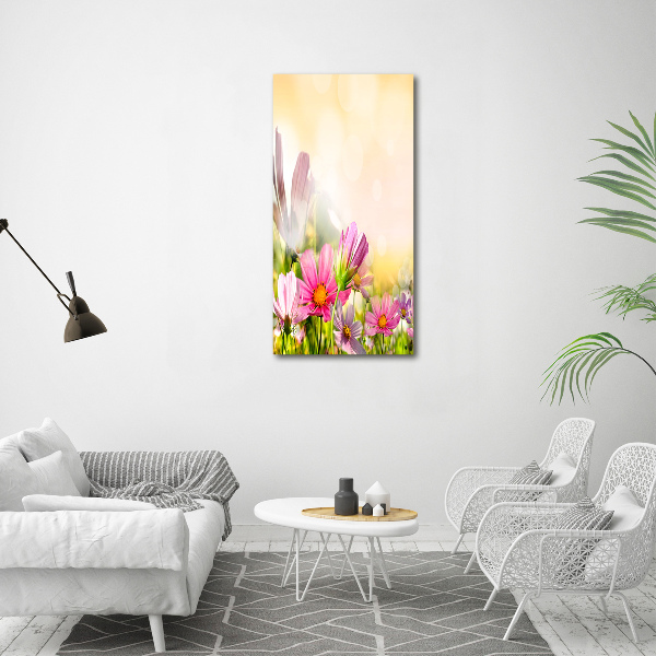 Quadro acrilico verticale Fiori selvatici