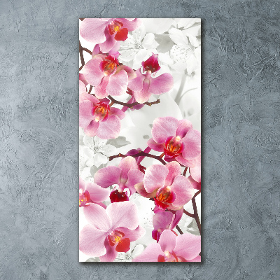 Quadro vetro acrilico verticale Orchidea rosa