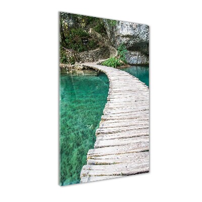 Quadro stampa su vetro acrilico verticale Laghi di Plitvice