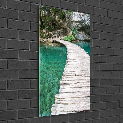 Quadro stampa su vetro acrilico verticale Laghi di Plitvice