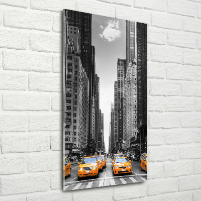 Quadro vetro acrilico verticale Taxi di New York