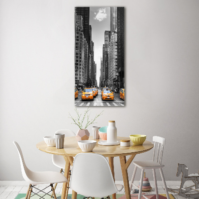Quadro vetro acrilico verticale Taxi di New York
