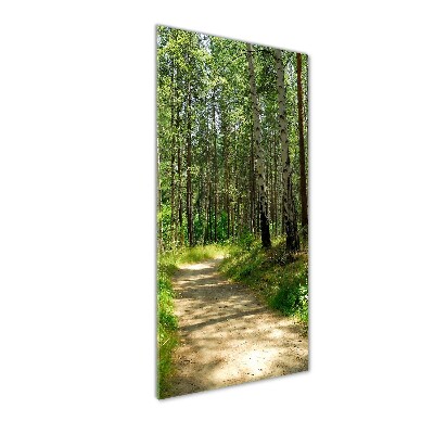 Quadro acrilico verticale Foresta di betulle