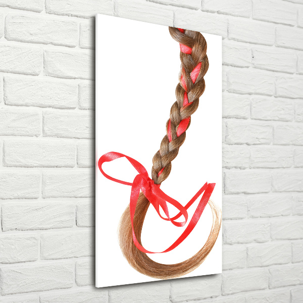 Quadro vetro acrilico verticale Treccia