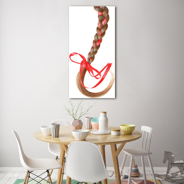 Quadro vetro acrilico verticale Treccia