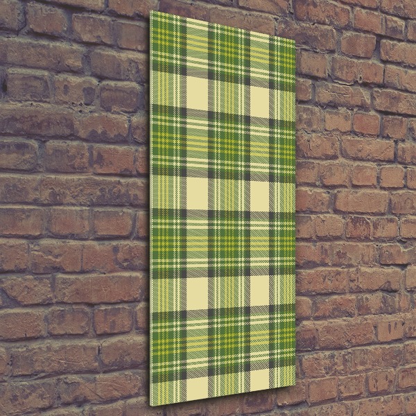 Quadro acrilico verticale A scacchi verdi