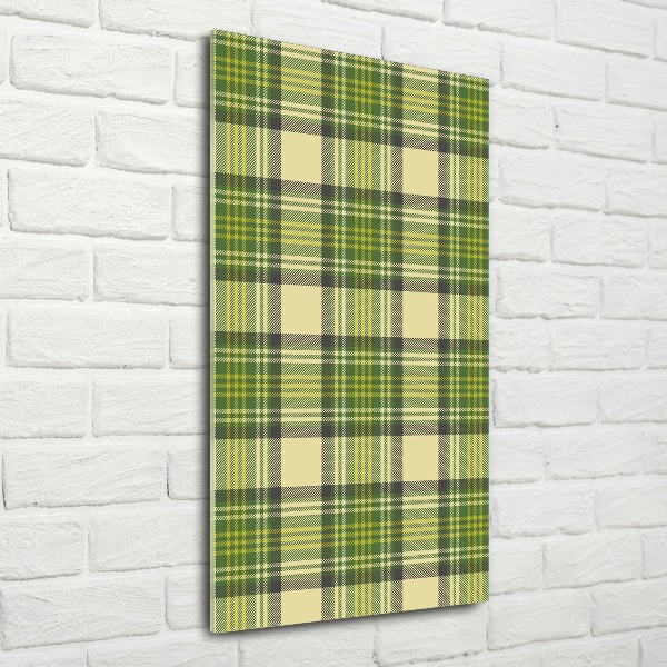 Quadro acrilico verticale A scacchi verdi