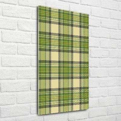 Quadro acrilico verticale A scacchi verdi