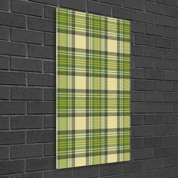 Quadro acrilico verticale A scacchi verdi