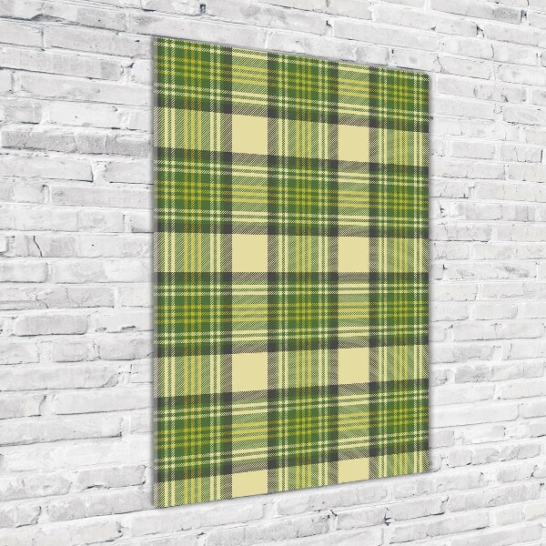 Quadro acrilico verticale A scacchi verdi