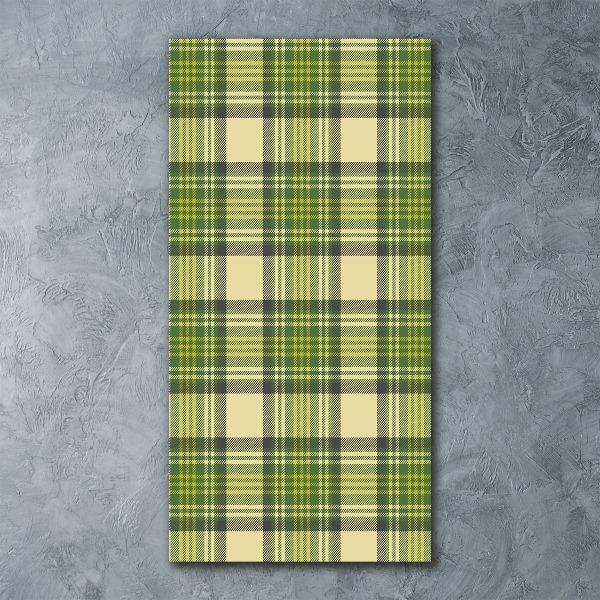 Quadro acrilico verticale A scacchi verdi