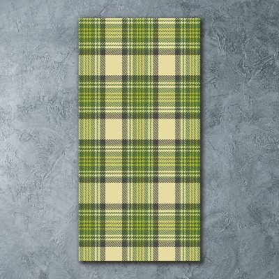 Quadro acrilico verticale A scacchi verdi