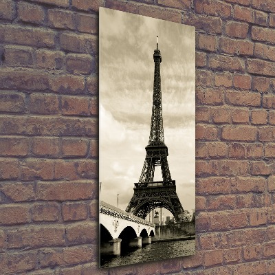 Quadro stampa su vetro acrilico verticale Torre Eiffel Parigi
