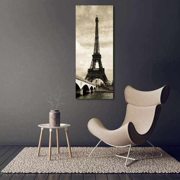 Quadro stampa su vetro acrilico verticale Torre Eiffel Parigi