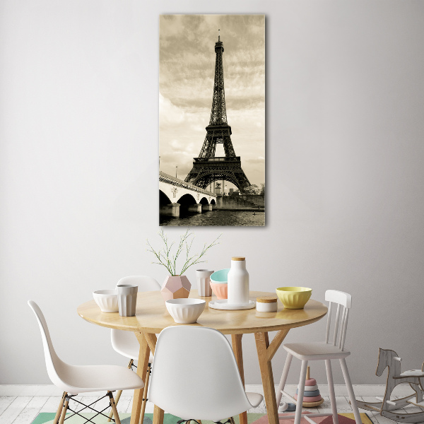 Quadro stampa su vetro acrilico verticale Torre Eiffel Parigi