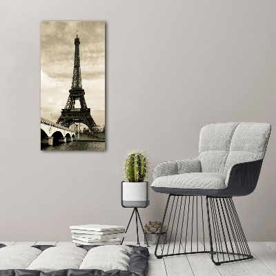 Quadro stampa su vetro acrilico verticale Torre Eiffel Parigi