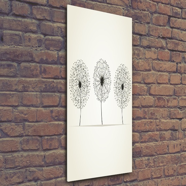 Quadro vetro acrilico verticale Denti di leone