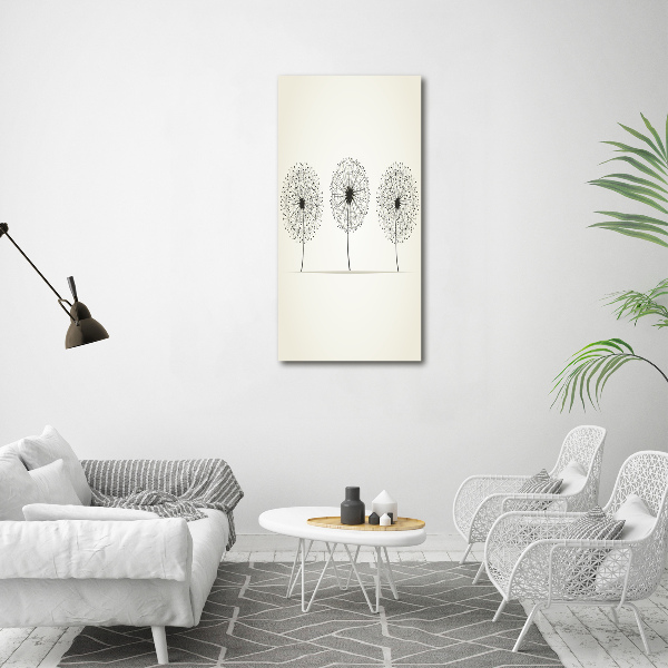 Quadro vetro acrilico verticale Denti di leone