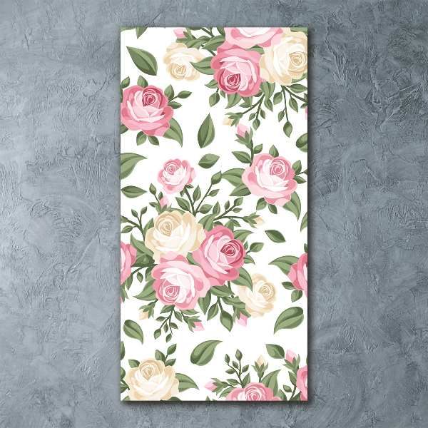 Quadro stampa su vetro acrilico verticale Rose