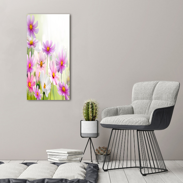 Quadro acrilico verticale Fiori selvatici