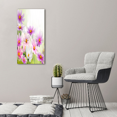 Quadro acrilico verticale Fiori selvatici