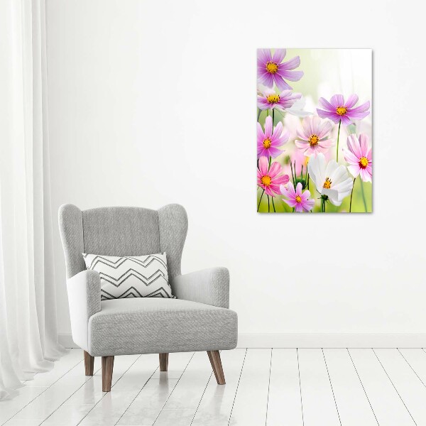 Quadro acrilico verticale Fiori selvatici