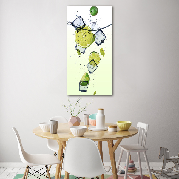Quadro acrilico verticale Lime e ghiaccio