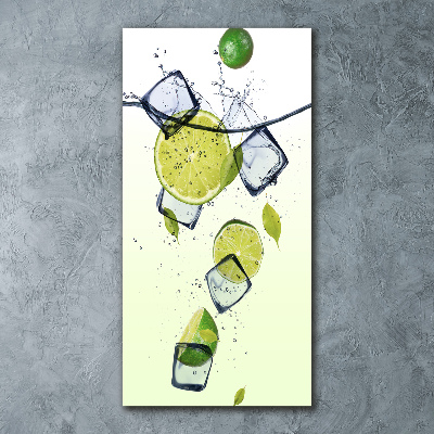 Quadro acrilico verticale Lime e ghiaccio