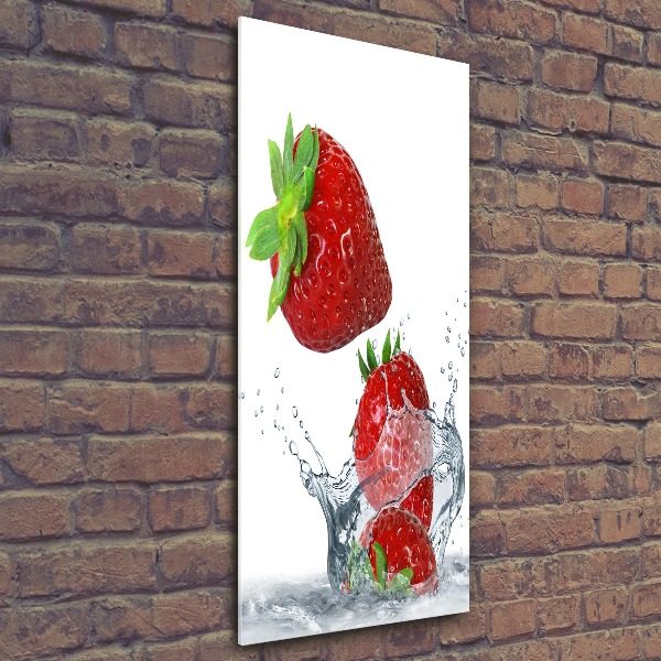 Quadro vetro acrilico verticale Fragole