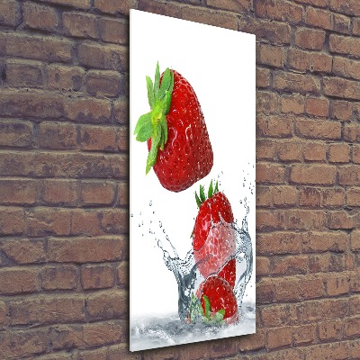 Quadro vetro acrilico verticale Fragole