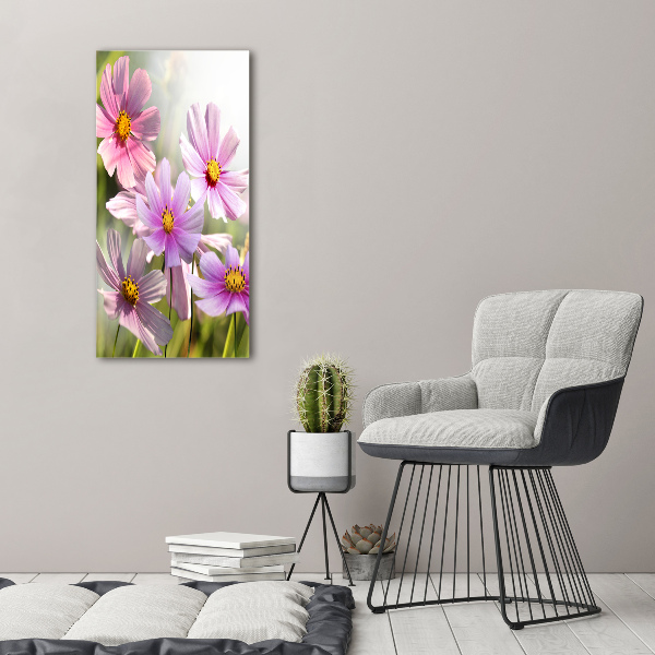 Quadro in vetro acrilico verticale Fiori selvatici