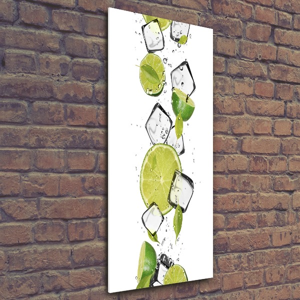 Quadro acrilico verticale Lime e ghiaccio