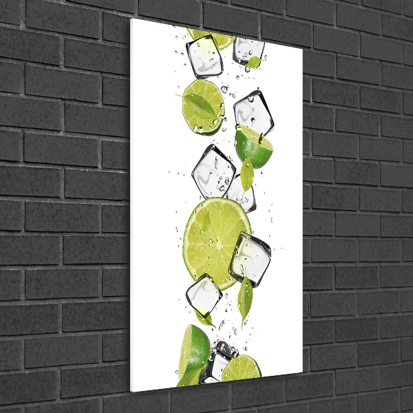 Quadro acrilico verticale Lime e ghiaccio