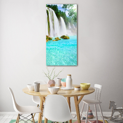 Quadro stampa su vetro acrilico verticale Cascata