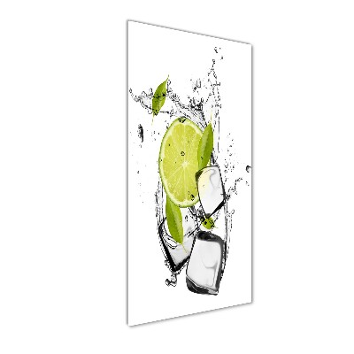 Quadro vetro acrilico verticale Lime e ghiaccio