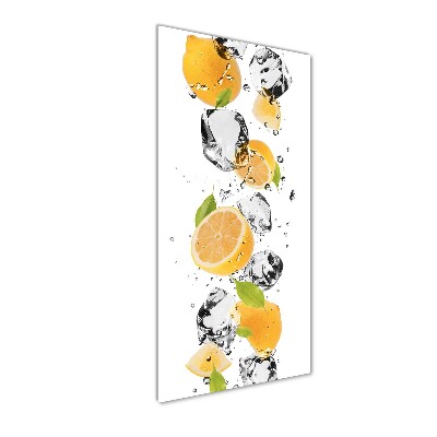 Quadro acrilico verticale Limoni e acqua