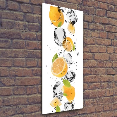 Quadro acrilico verticale Limoni e acqua