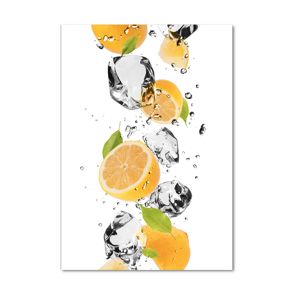 Quadro acrilico verticale Limoni e acqua