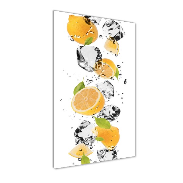 Quadro acrilico verticale Limoni e acqua