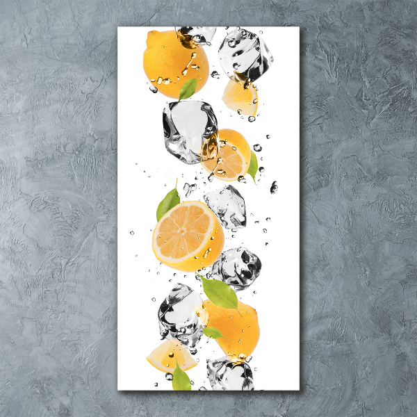 Quadro acrilico verticale Limoni e acqua