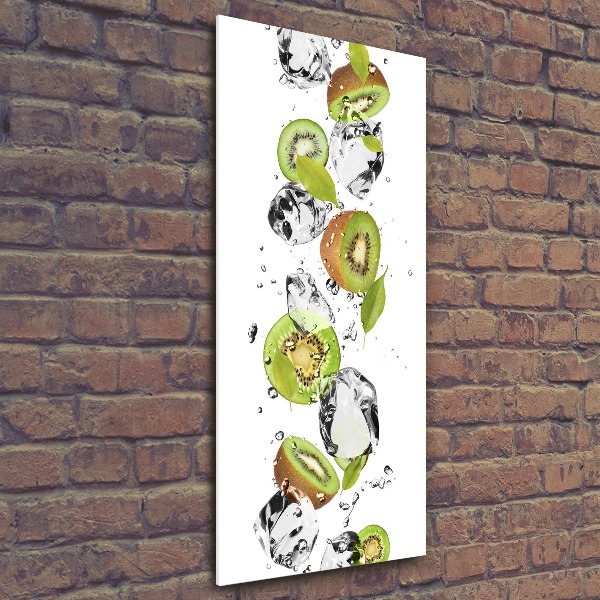 Quadro in vetro acrilico verticale Kiwi e acqua