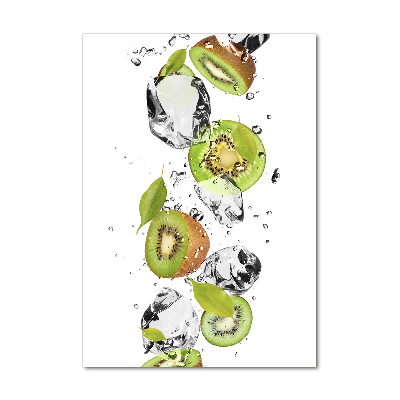 Quadro in vetro acrilico verticale Kiwi e acqua