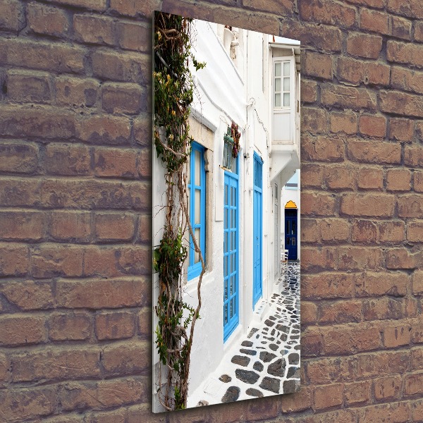 Quadro in vetro acrilico verticale Strade greche