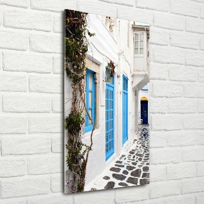 Quadro in vetro acrilico verticale Strade greche