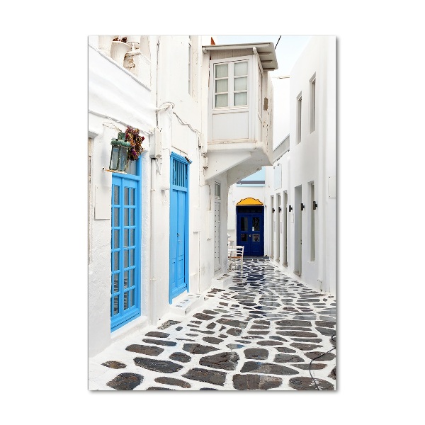 Quadro in vetro acrilico verticale Strade greche