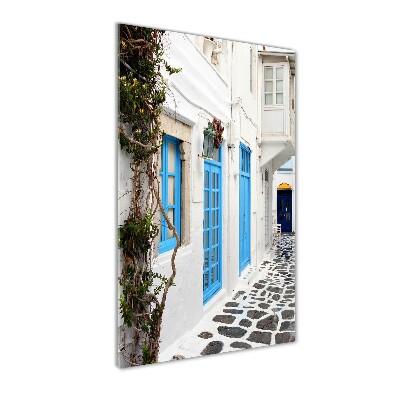 Quadro in vetro acrilico verticale Strade greche