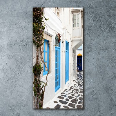 Quadro in vetro acrilico verticale Strade greche